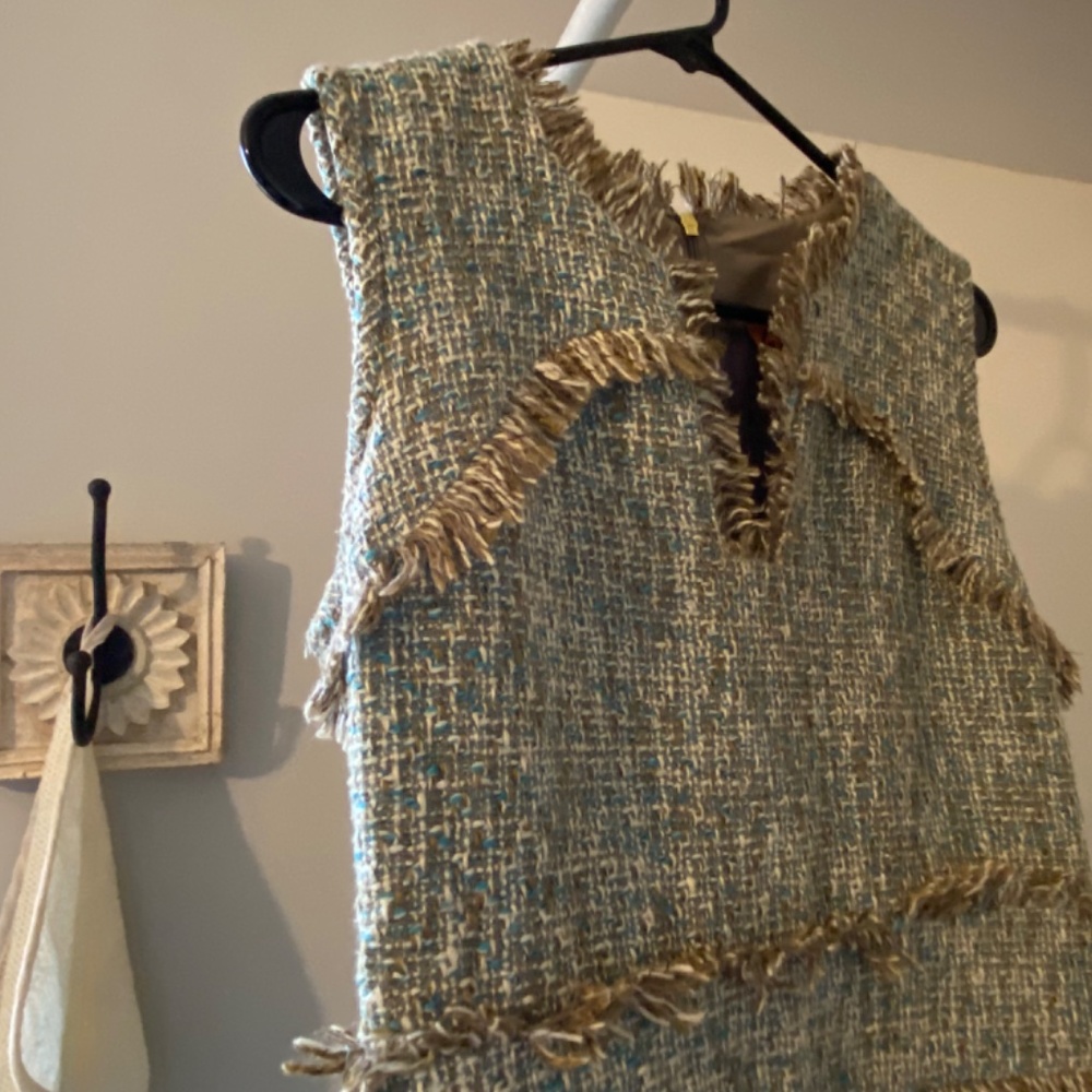 Tory Burch Chanel Style Classic Woven Fringe Dress Size 4